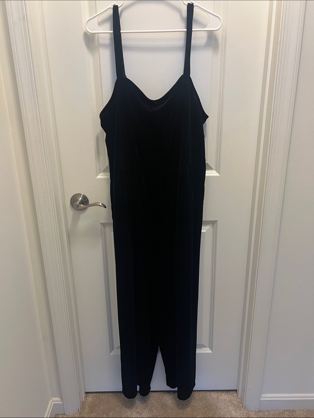 Old Navy Black Velvet Slip Jumpsuit